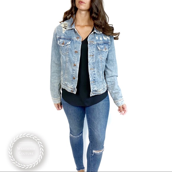 Lulus Jackets & Blazers - LULUS Distressed Denim Jean Jacket